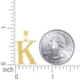 thumbnail image 2 of 10k Yellow Gold Unisex Sparkle-Cut Initial Letter K Charm Pendant Necklace 27.9x18.00mm Wide Pendant for Women, 2 of 2
