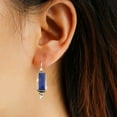 thumbnail image 3 of Fiudx Pendientes de Plata 925 con Diseño de Piedra Azul Facetada, Joyería Vintage Única, Ligeros y Cómodos, Regalo Ideal para Ocasiones Informales o Formales., 3 of 6