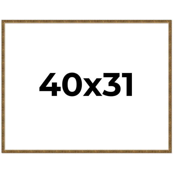 40x31 Frame Gold Solid Wood Picture Frame - Complete Modern Photo Frame Includes UV Acrylic