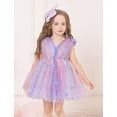 thumbnail image 3 of IDOPIP Toddler Baby Girls Butterfly Birthday Dress 3D Butterfly Wedding Party Ruffle Tutu Dresses, 3 of 7