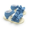 thumbnail image 4 of URMAGIC 0-18M Baby Girls Cotton Denim Sandals Easy-Wear Soft Sole Summer Shoes, 4 of 6