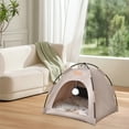 thumbnail image 4 of Cat Tent House under $5! kkbbma Cat Tent House, Foldable Cat Head Type House for Indoor Cats, Cute CAT Tent Nest with Washable Cushion, Removable Dog Tent Bed, Pet House for Puppies/Bunny/Kitten, 4 of 8