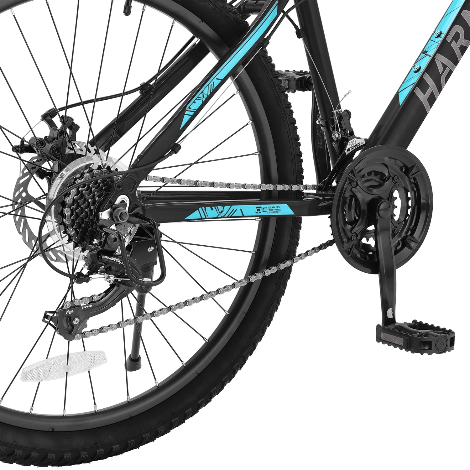 26" Mountain Bike, Aluminum Mountain Bike for Adult with Disc Brakes & Suspension, Black