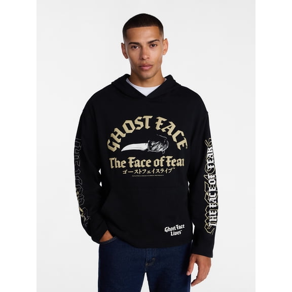 Ghostface Front and Back with Puff Graphic Hoodie Sweatshirt, Men's Sizes XS-5XL