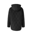 thumbnail image 4 of NARABB Women's Warm Puffer Jacket Winter Clothes Plus Size Warm Hooded Leather Cotton Coat Long Sleeve Jacket Black L, 4 of 4