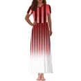 thumbnail image 2 of PuLe 【New】 Summer Short Sleeve Dress Women's Fashion Printed Short Sleeve Round-Neck Ankle Dress, 2 of 5