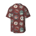 thumbnail image 5 of Salouo Mountain Adventure Badges Pattern Cuban Collar Shirts for Men Button-Down Shirt Men's Short Sleeve Shirts Hawaiian Shirts Casual Shirts -Large, 5 of 6