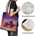 thumbnail image 3 of Dreamworks Home Bolso de tela con estampado de lienzo para mujer, bolsa de compras reutilizable y estética, con cremallera interior, regalo para mujer, 35 × 40 cm., 3 of 6
