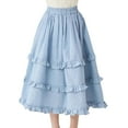 thumbnail image 2 of JIAYUE Child Girls Spring Summer Skirts Plaid A-Line Long Elastic Waist Tiered For Casual Holiday Festival Elegant Skirt, 2 of 6