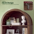 thumbnail image 5 of EnHomee 66.9" Tall 5-Tier Arched Wooden Bookcase with Fluted Doors & Adjustable Shelves, Storage Cabinet with Display Shelf for Office, Living Room, Kitchen,Walnut, 5 of 11
