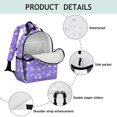 thumbnail image 4 of Unicorn and Wing Purple Pattern Cute School Backpack Bag for School with Padded Back and Adjustable Shoulder Straps 15.25"x11.5"x5.25", 4 of 5