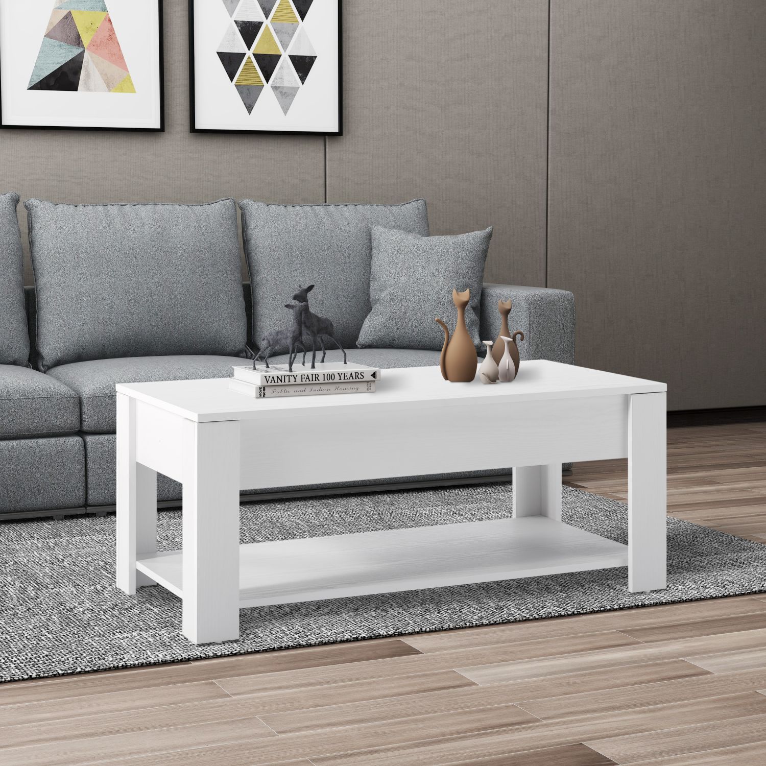 LiftTop, Extendable Coffee Table w/Storage, Modern Home Furniture
