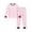 Pink, variant on TIREOW Kids Underwear 2 Piece Set Contrast Trim Long Sleeve Crewneck Top and Long Pants Boys and Girls Sleepwear Loungewear Set