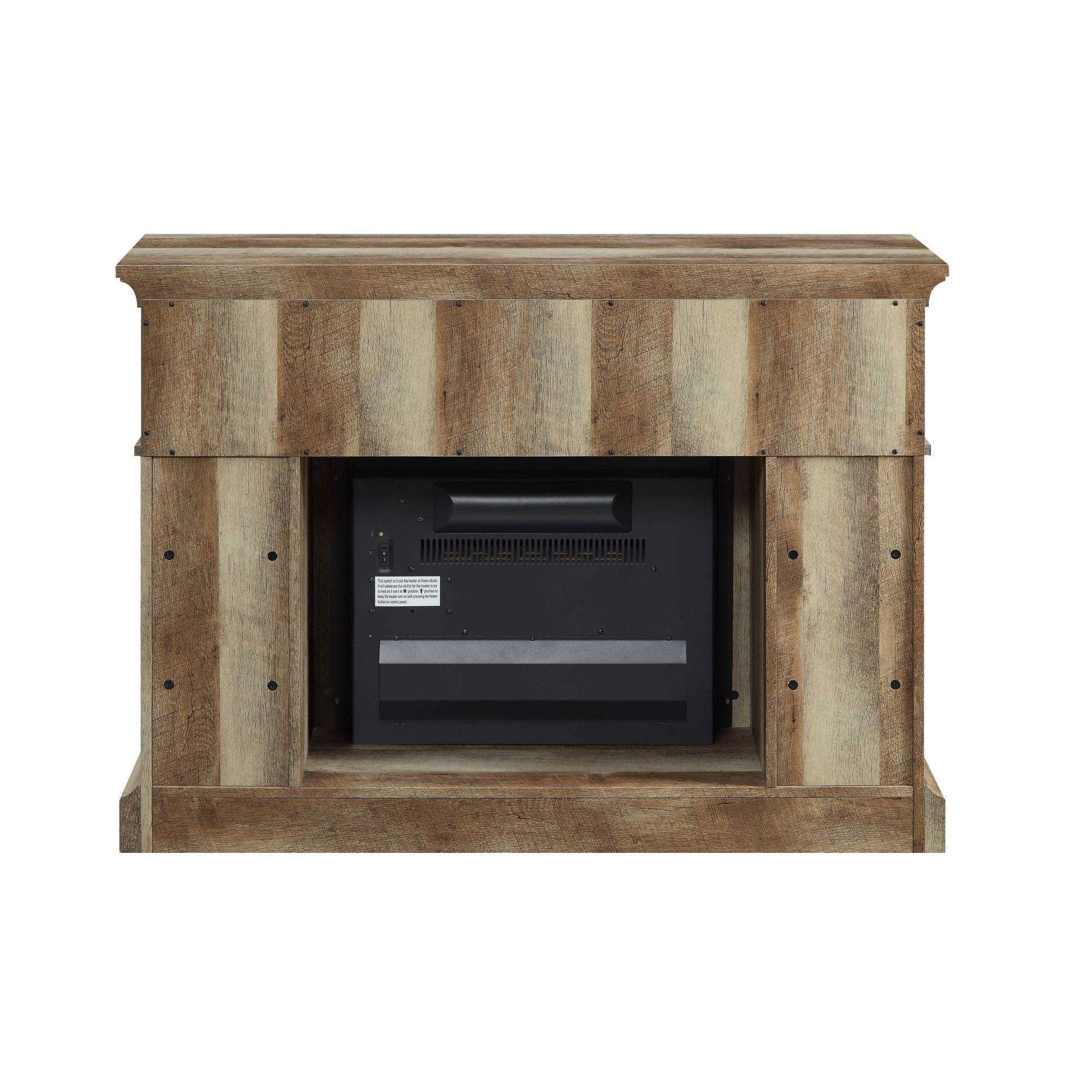 Weathered Rustic Electric Fireplace 55 Tv Stand Entertainment With