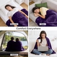 thumbnail image 6 of IR Imperial Rooms Fleece Bed Throw Blanket, Plush, Travel and Couch Fuzzy, Cozy Washable Ultrasoft Twin Size Purple, 6 of 6