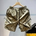 thumbnail image 4 of Pantalones cortos cargo para hombre, talla grande, cintura elástica negra, pantalones cortos de gran tamaño para hombre, Y2k, cómodos, de algodón, moda 2024, hermosos, 4 of 4