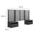 thumbnail image 6 of Modway Render Wall Mount Twin Headboard and Modern Nightstands in Charcoal, 6 of 7
