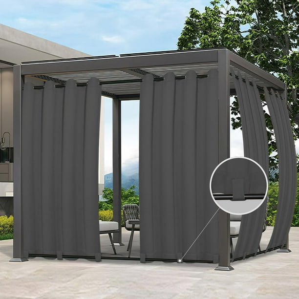 Cortina para Exterior Impermeable a Prueba de Viento 137x305 cm