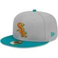 thumbnail image 3 of Men's New Era Gray/Teal Chicago White Sox  59FIFTY Fitted Hat, 3 of 6
