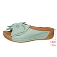 thumbnail image 6 of Summer Sandals for Women Bow Wedge Heels, Comfortable Open Toe Slip on Slide Sandals with Fleece Flock Non-Slip Outsole Green,Size 5.5, 6 of 9