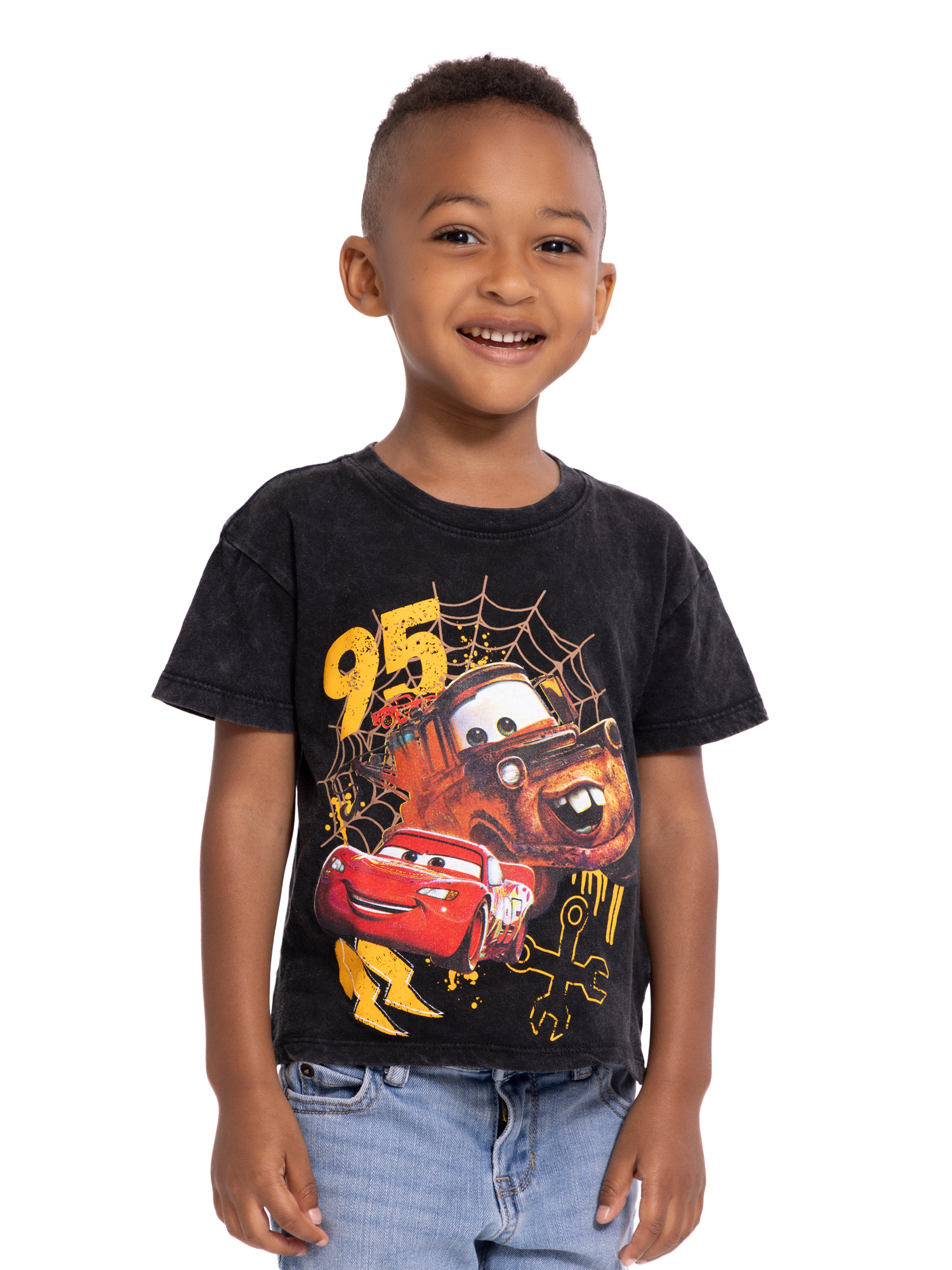 Pixar Cars Toddler Boys Halloween Crewneck Tee with Short Sleeves, Sizes 12M-5T