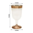 thumbnail image 3 of Efavormart 12 Pack 6.5 oz Plastic Wine Glasses Disposable 2-Piece Rose Gold Rimmed Design With Detachable Base, 3 of 10