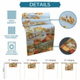thumbnail image 6 of Orange Fall Pumpkins Table Runner-Cotton Linen- 60 Inch Holiday Dresser Scarves, Autumn Maple Leaves Blue Watercolor Tablerunner for Kitchen Coffee/Dining Bedroom Living Room Dinner Scarf Décor 13x60, 6 of 7