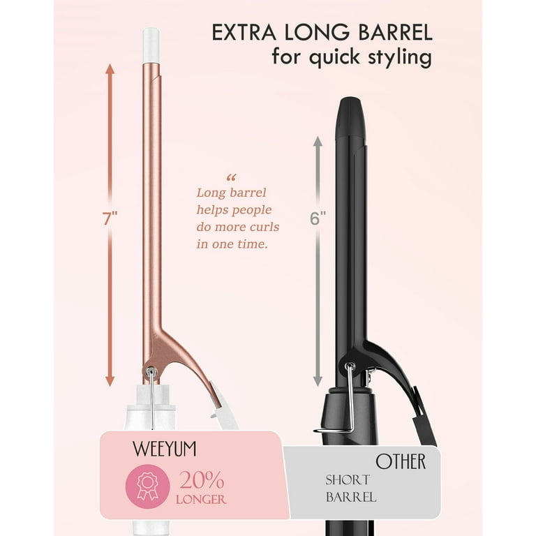 WEEYUM 3 8 Inch Small Curling Iron 9mm Curling Wand for Short Long Haira Thin Curling Iron Ceramic Tourmaline Barrel Walmart