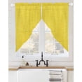 thumbnail image 2 of Yellow Burlap Texture Swag Valances for Windows, Farmhouse Vintage Yellow Rod Pocket Sheer Valances for Large Windows, Swag Toppers Light Filtering for Kitchen Living Room 2 Panels 36''x63'', 2 of 6