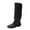C Black, variant on Wovix Women's Knee High Low Hidden Wedge Boots Suede Lining Side Zipper Knee High Buckle Boots Trendy Daily Party Wear Shoes Black 36