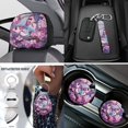 thumbnail image 4 of Uorisanigo Cherry Blossom Butterfly Front and Back Seat Covers with Safety Seat Belt Pads Auto Armrest Cushion Steering Cover Headrest & Gear Shift & Handbrake Covers Coasters Keychain,18 Pieces, 4 of 7