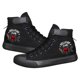 thumbnail image 2 of 2022 Stranger Things, zapatos informales para mujer, zapatos de lona de primavera para mujer, HellFire Club, zapatillas altas negras, zapatillas transpirables de tacón planoBlanco-C39 Deng Xun unisex, 2 of 2