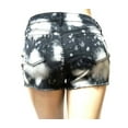 thumbnail image 6 of TORRID 0418 WOMENS PLUS SIZE BLACK & WHITE HI-RISE SKINNY TIE-DYE Denim Jeans SHORTS, 6 of 7