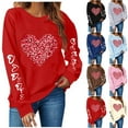 thumbnail image 4 of qucoqpe Womens Valentines Sweatshirt Christmas Oversized Love Heart Pullover Tops Long Sleeve Shirts for Women, 4 of 4
