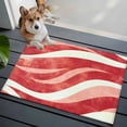 thumbnail image 3 of 2x3 Ft Entryway Area Rug, Red Waves Kitchen Rug Runner Washable Floor Mat, Ombre Sea Ripples Shabby Beach Non Slip Indoor Door Mat Throw Carpet for Bathroom Living Room Bedroom, 3 of 8