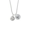 thumbnail image 2 of Delight Jewelry Silvertone Happy Moon Silvertone Script Initial Disc - V - Charm Necklace, 20"+3", 2 of 4