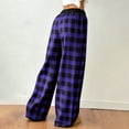 thumbnail image 4 of Gamivast Checkered Pants Women Loose Fit Elastic Drawstring Waist Plaid Print Lounge Pants Soft Breathable Wide Leg Lounge Pants Casual Pajama Outfits, 4 of 9