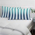 thumbnail image 4 of Teal Blue Ombre Striped Throw Pillow Cover 20 x 26 Inch Decorative Pillow Cover Watercolor Stripes Abstract Lumbar Pillowcase Seasonal Rectangle Cushion Case for Couch Sofa Bed Living Room, 4 of 9