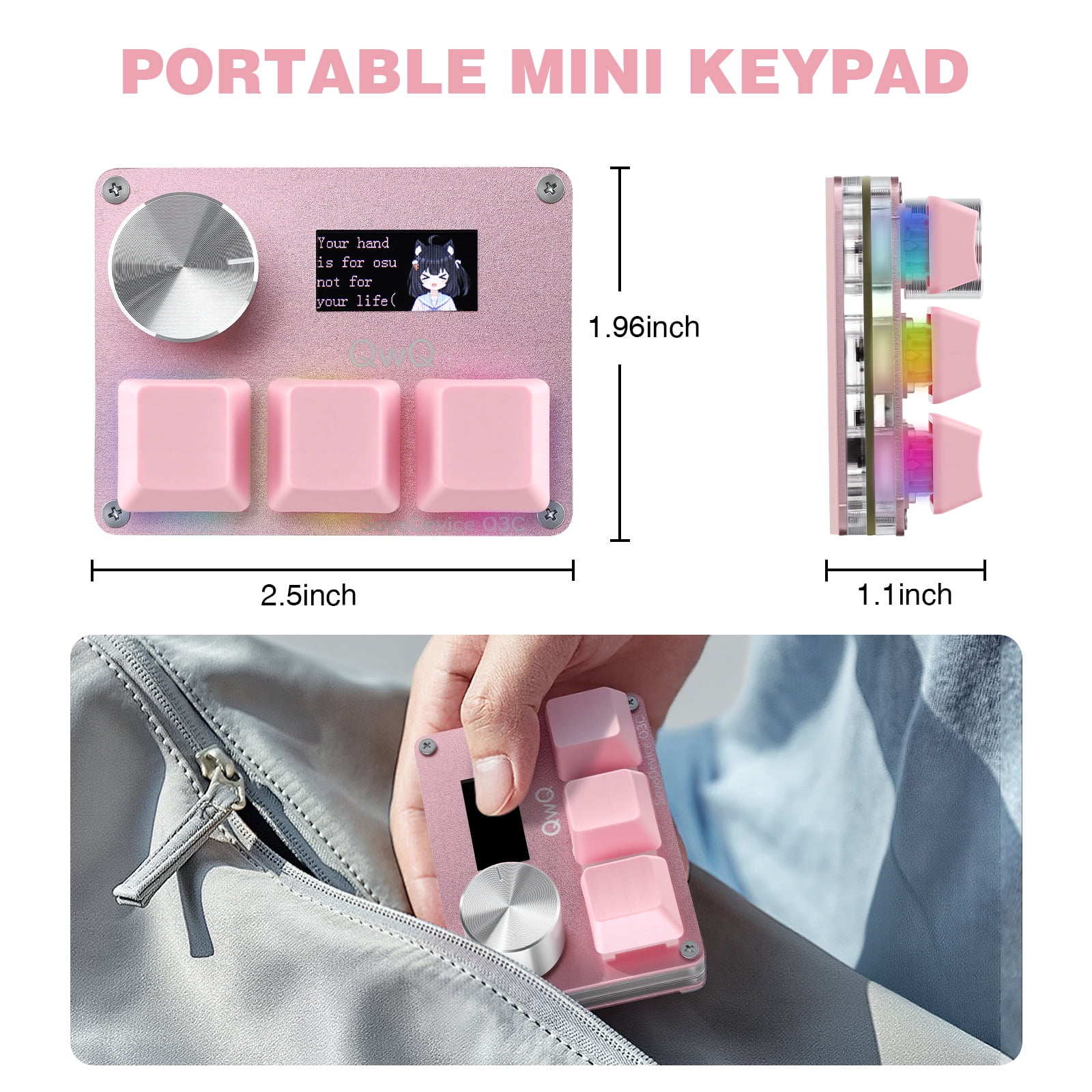 SayoDevice O3C Rapid Trigger Mini Keyboard Magnetic Switches Keyboard OSU Geometry Dash