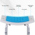 thumbnail image 6 of Adjustable Bath Stool - Blue Aluminum Shower Chair with Curved Seat & Non-Slip Feet - Ideal for Bathroom, Spa, Elderly & Injury Recovery - 20.5" x 15.5" x 15.25"-20.5", 6 of 9