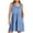 Light Blue, variant on ICHUANYI Women Classic Summer Casual V-Neck Short Sleeve High Waist Mini Dress
