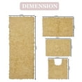 thumbnail image 3 of Home Weavers Bell Flower Collection 100% Cotton Non-Slip Bathroom Rug Set Machine Washable Bathroom Rug, Bath Rug, U Shaped Contour, Runner, Yellow Color 4 Piece Bath Rug set, 3 of 9