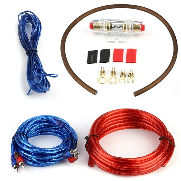 Cable de instalación de amplificador, amplificador de subwoofer de audio para automóvil, cable de audio para automóvil, kit de cable de amplificador de audio, aspecto llamativo