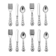 thumbnail image 2 of 12 Uds., Juguetes de vajilla de , 1:12, cuchillo de aleación, tenedor, , de accesorios para de comedor Plata CUTICAT Vajilla de casa de muñecas, 2 of 8