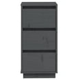 thumbnail image 3 of vidaXL Buffet Gris 32x34x75 cm Pin Massif, 3 of 5