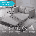 thumbnail image 3 of MUZZ 3-in-1 Multi-Function Fold Out Loveseat Sleeper Sofa Bed,Floor Gaming Couch Bed for Living Room/Bedroom/Office (Light Grey), 3 of 7