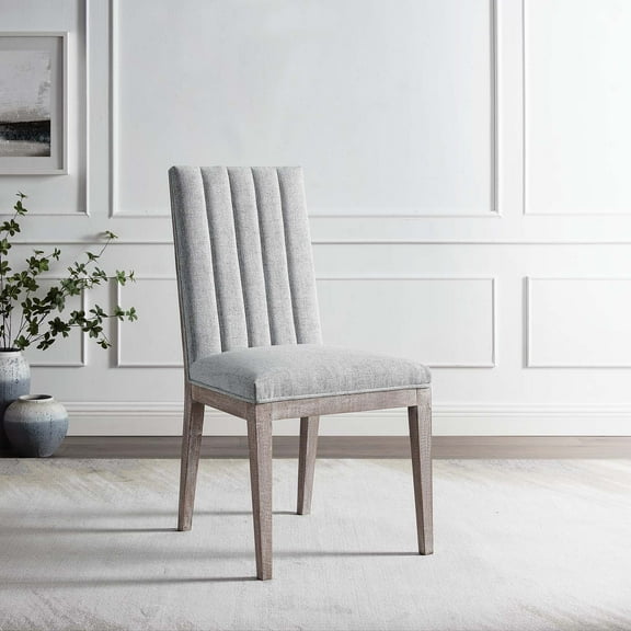 Modway Maisonette French Vintage Tufted Fabric Fabric Dining Side Chair in Light Gray
