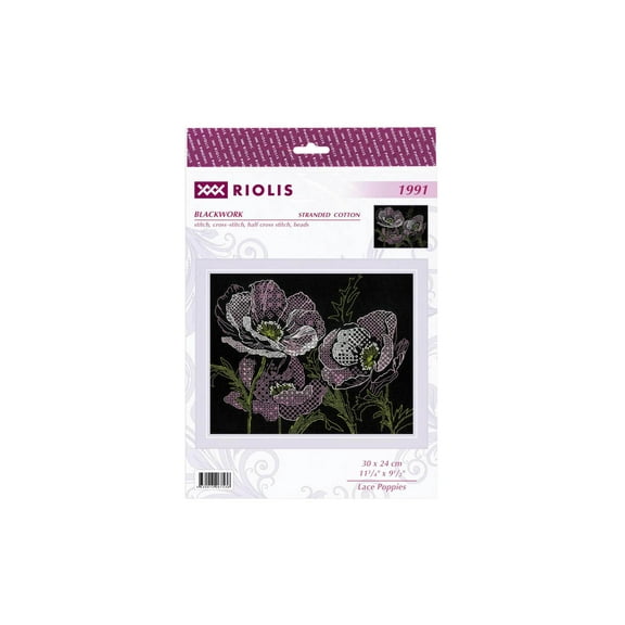 Riolis Cross Stitch Kit Lace Poppies