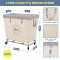 thumbnail image 2 of Carro para ropa sucia STORAGE MANIAC de 320 L con estructura de acero, beige, 2 of 9
