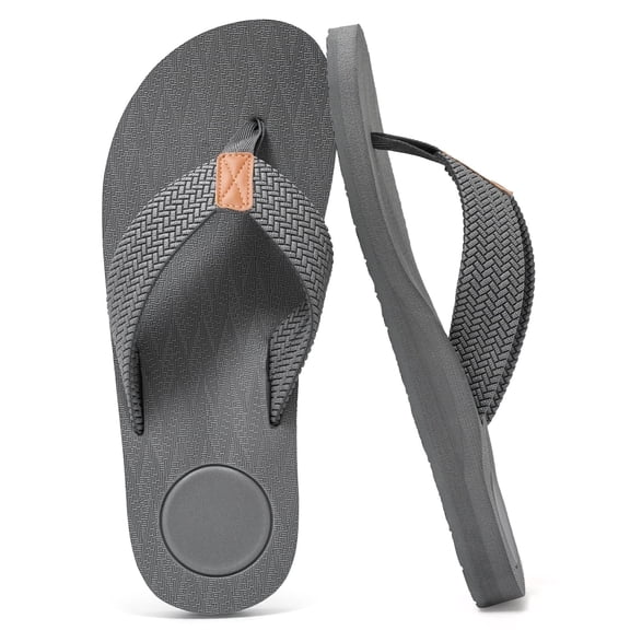 Mens Flip Flops Arch Support Comfortable Summer Beach Thong Sandals Yoga Foam Cushion Slip on Slippers